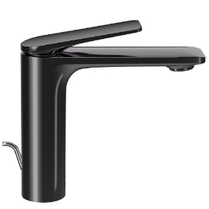 Picture of Single Lever Extended Basin Mixer with Popup Waste - Black Chrome