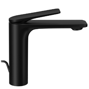Picture of Single Lever Extended Basin Mixer with Popup Waste - Black Matt