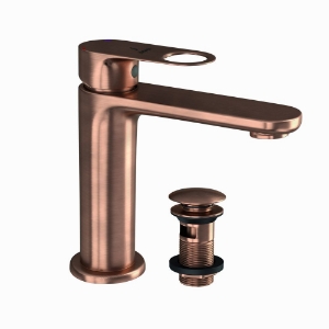 Picture of Single Lever Basin Mixer with click clack waste - Antique Copper