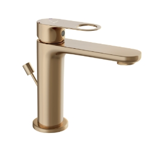 Picture of Single Lever Basin Mixer with Popup Waste - Full Gold